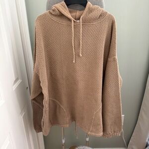 Senor Lopez Baja Hoodie XL Tan 100% Recycled Cotton Herringbone Boho Skater